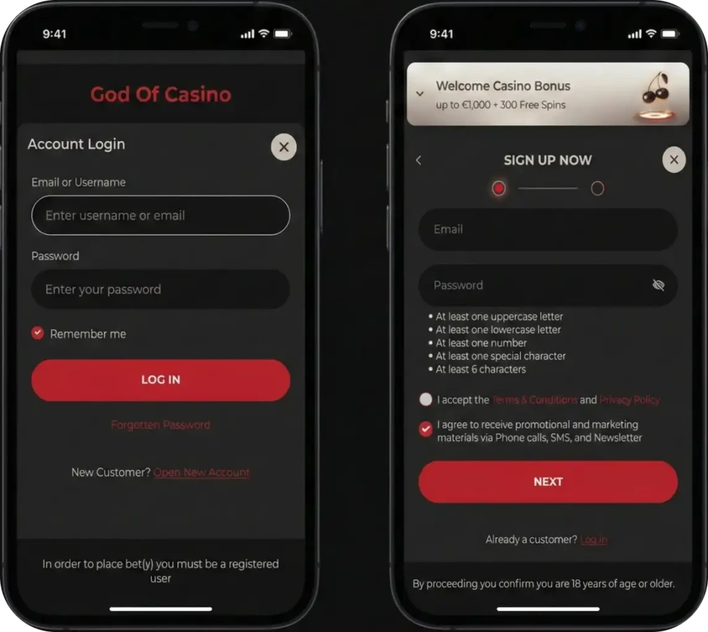 God Of Casino Registrazione e Login
